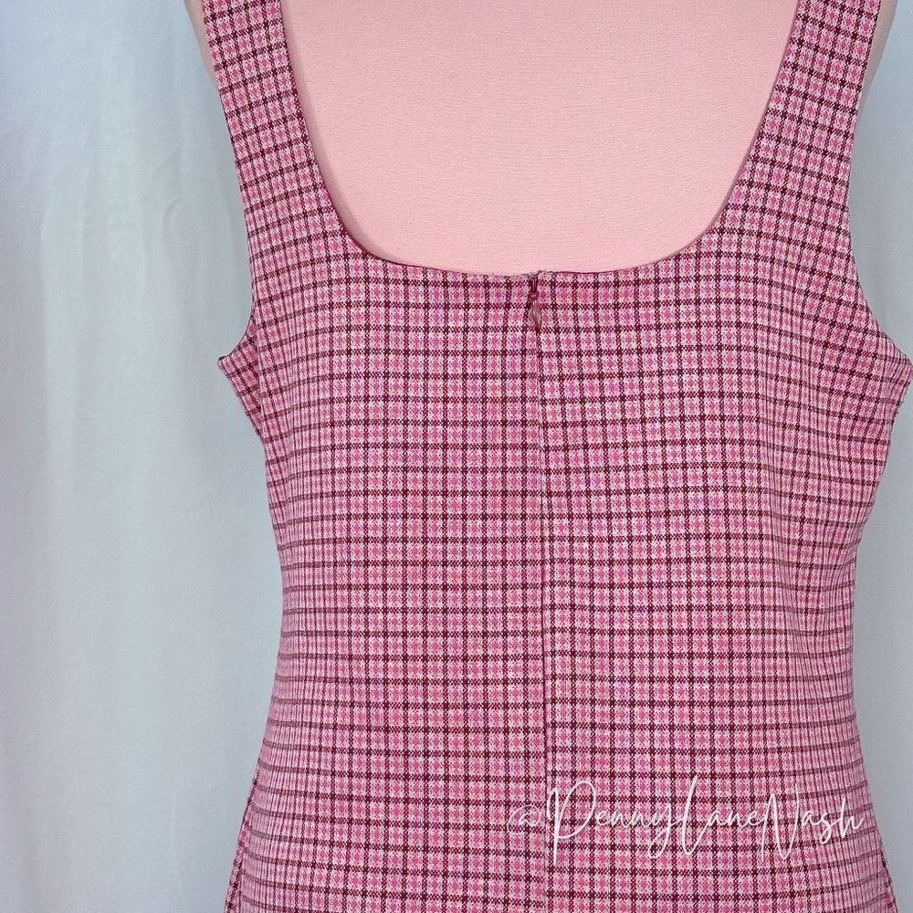 Forever 21 Plus Size Sleeveless Plaid Mini Dress Pink Multi - Picture 9 of 9